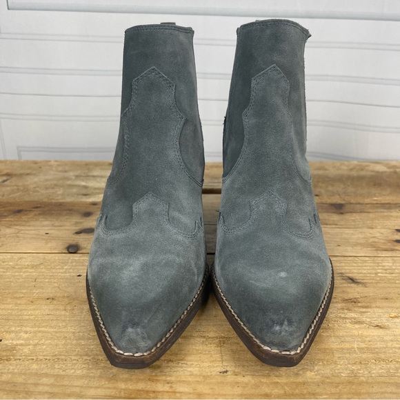 Sam Edelman "Winona" Blue/Gray Western‎ Suede Ankle Booties - Women's 8.5 - Picture 4 of 14